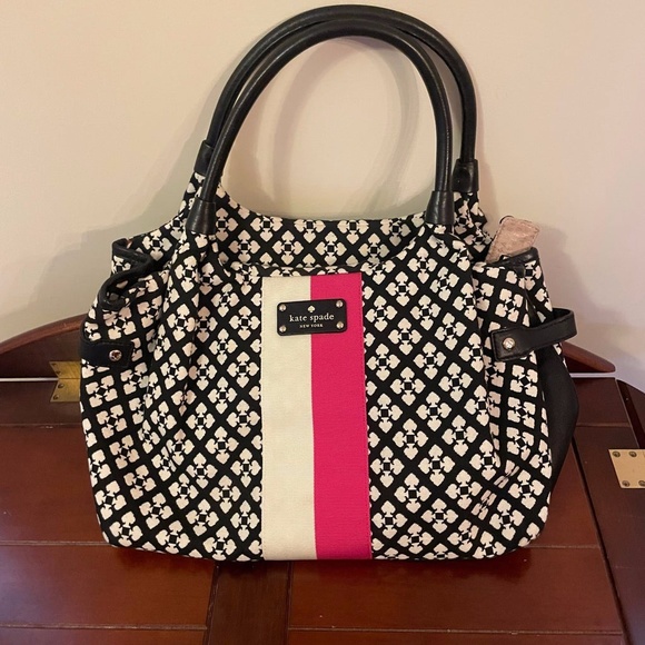 kate spade Handbags - Kate Spade Stevie Women's Purse Black White Pink NWOT Ret. $348